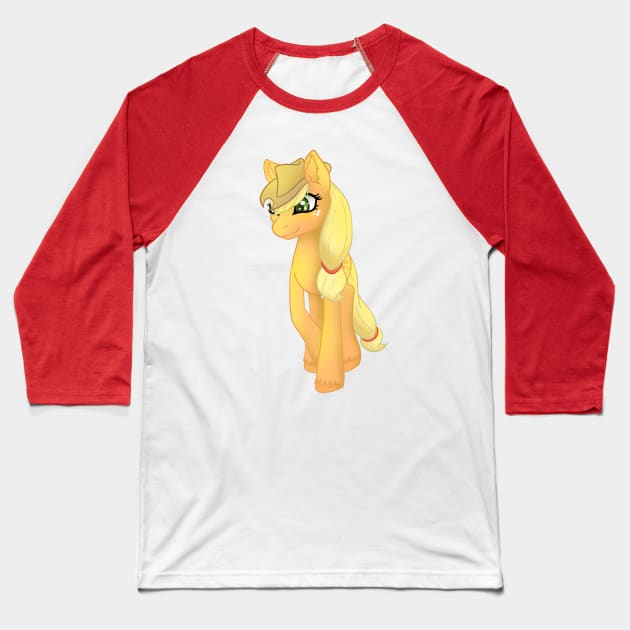 AppleJack Baseball T-Shirt by ThatCatObsessedDemon